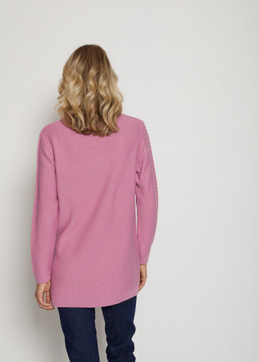 Le pull-tunique uni fantaisie torsadée Lilas