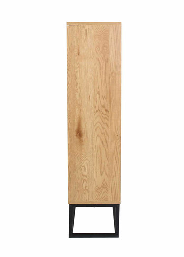Bibliothèque design, bois et pied métal Naturel / Noir