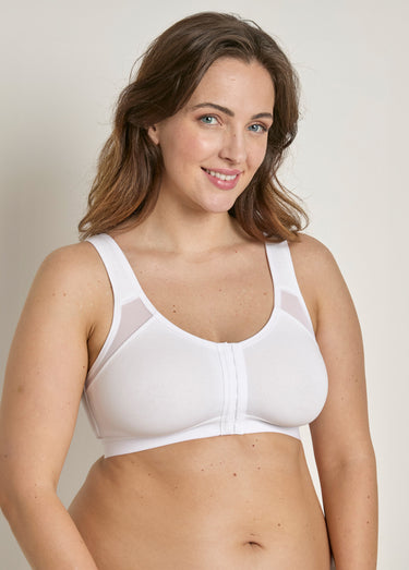 Soutien-gorge sans armatures ouvert devant Blanc