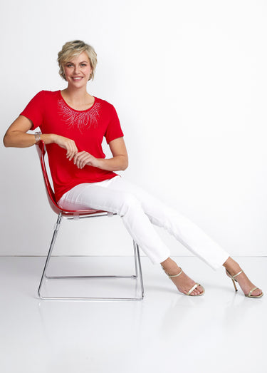 T-shirt court manches courtes Rouge