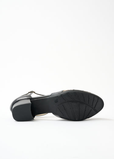 Escarpins bi-matière grande largeur Noir
