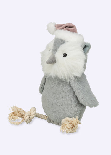 Peluche corde forme Hibou, pour chien Gris
