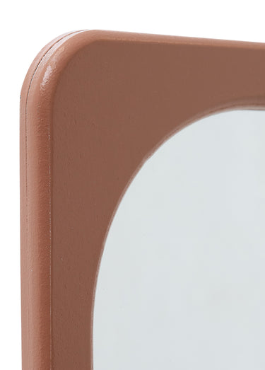 Miroir rectangle fantaisie aspect bois Marron