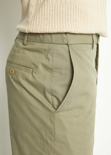 Pantalon ceinture ajustable invisible polycoton Kaki