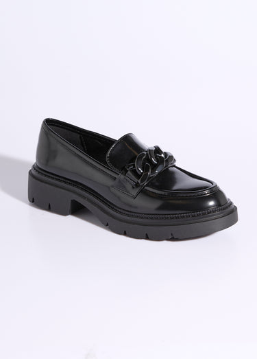 Mocassins style chunky, maillons métal Noir