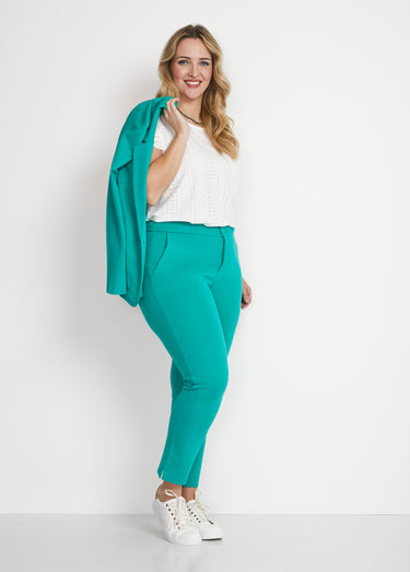 Pantalon droit 7/8ème maille milano Vert