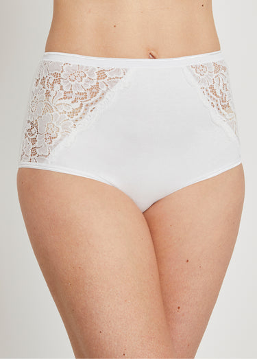Culottes taille haute dentelle - lot de 2 Blanc Lot 2