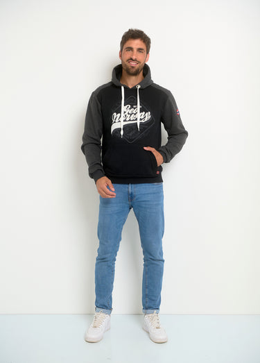 Sweat à capuche avec logo vintage Noir
