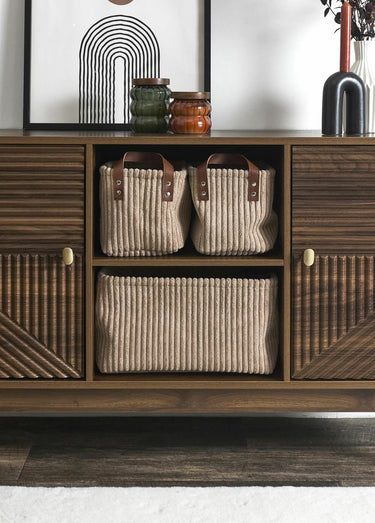 Paniers rangement velours, avec anses Taupe
