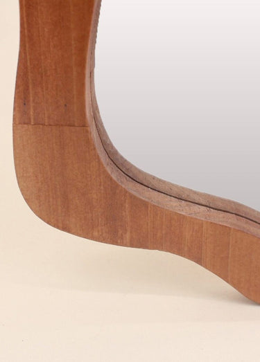 Miroir forme organique, effet bois brulé Naturel
