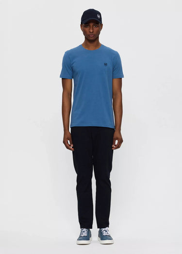 T-shirt col rond essentiel, logo poitrine Indigo