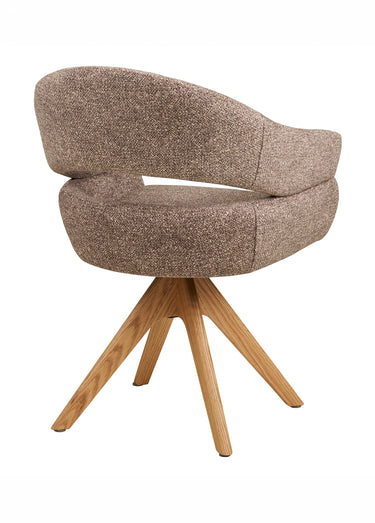Chaise pivotante en tissu DOVER, 1M Marron