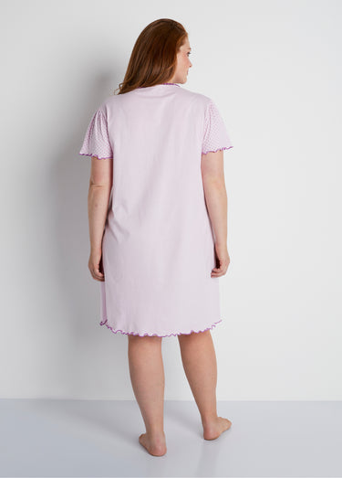 Chemise de nuit coton dentelle Parme