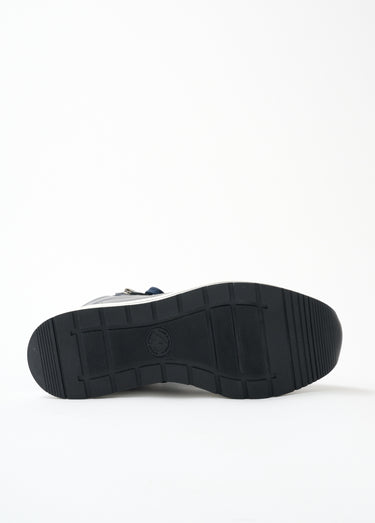 Baskets montantes largeur confort cuir Marine irisé