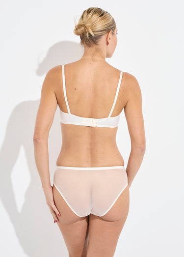Ensemble soutien gorge + culotte satin Ivoire
