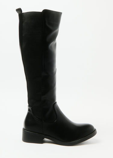 Bottes plates élastiquées bout relevé Noir