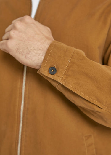 Blouson zippé type teddy Cognac
