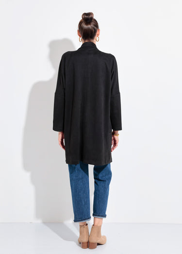 Trench souple long double boutonnage Noir