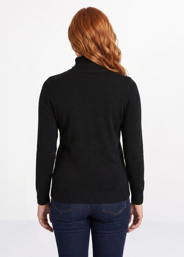Pull doux col roulé manches longues Noir