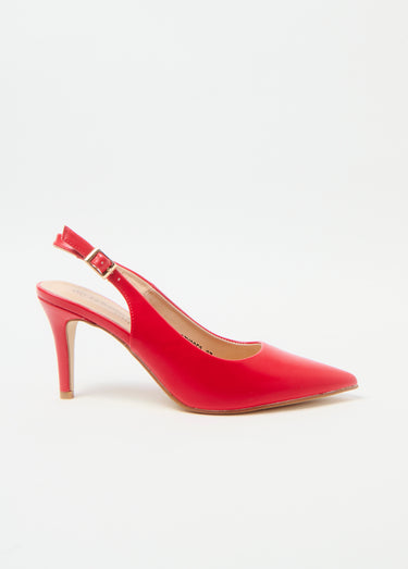 Escarpins chic bride talon Rouge