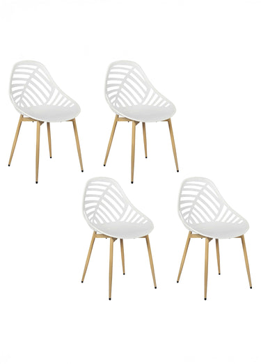 Chaises d'extérieur dossier fantaisie Blanc