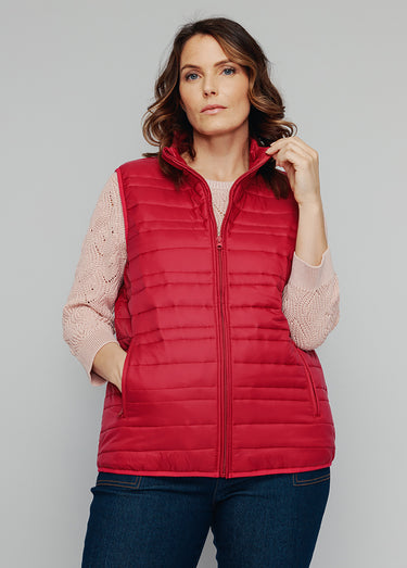 Veste matelassée sans manches Framboise