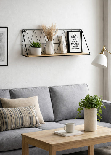 Étagère murale tendance en métal filaire Noir