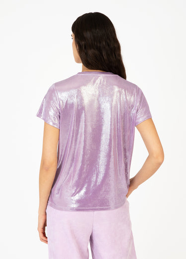 T-shirt irisé manches courtes col rond Parme