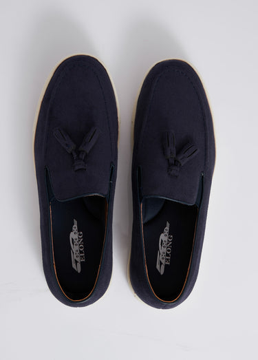 Mocassins compensés tendance en suédine Marine
