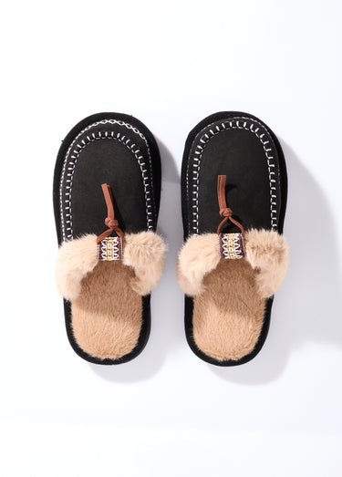 Mocassins fourrés, avec dessus suédine Noir