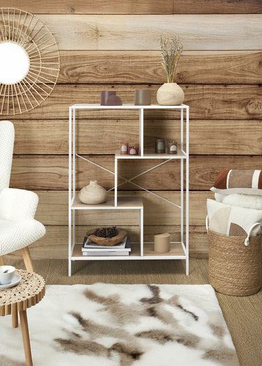 Etagère zigzag 4 niveaux en métal clair Blanc