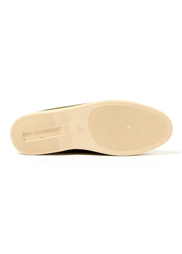 Mocassins style loafers aspect daim Vert Kaki