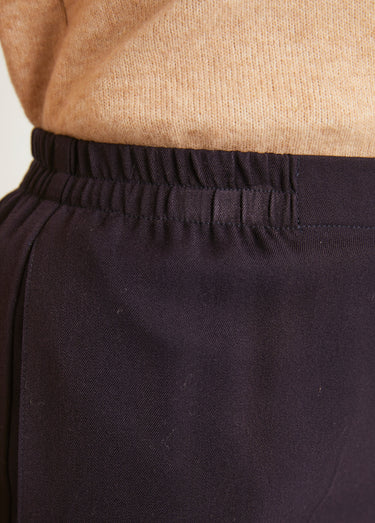 Pantalon droit taille semi élastiquée ventre plat Uni Prune
