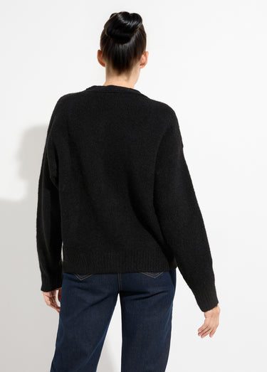 Gilet chaud avec boutons bijou en métal Noir