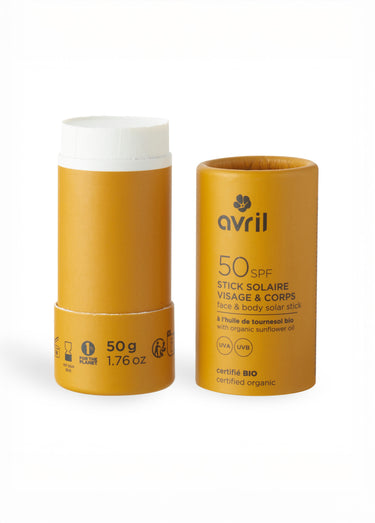 Stick solaire visage et corps  SPF50 BIO Jaune