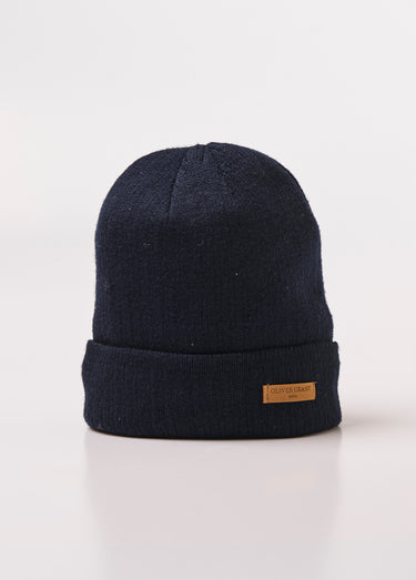 Bonnet chaud en maille fourré polaire Bleu