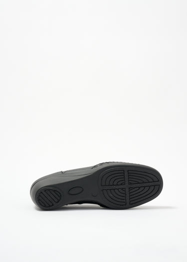 Mocassins compensés cuir grande largeur Noir