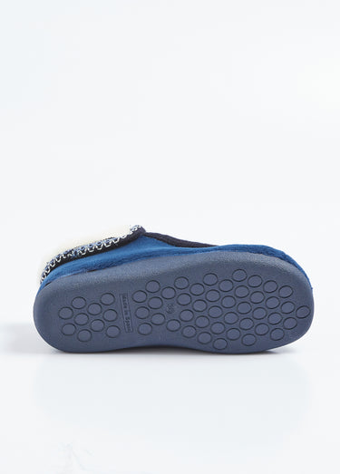 Chaussons montants largeur confort fourrés chaud Marine