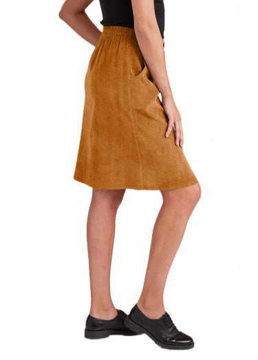 Jupe MORPHOSTYLE en velours milleraies Caramel