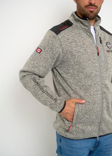 Veste polaire renforts épaules et zips Gris Melange