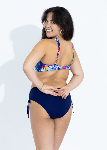 Maillot de bain 2 pièces bicolore exotique Marine imprimé