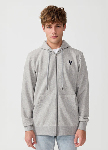 Sweat molletonné zippé à capuche Gris
