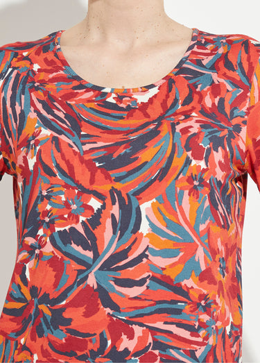 T-shirt col rond manches longues floral Imprime Tomette