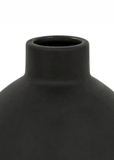 Petit vase rond en céramique 18cm RILY Noir