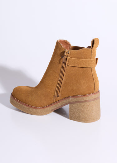 Boots à talons hauts et semelle crêpe Camel
