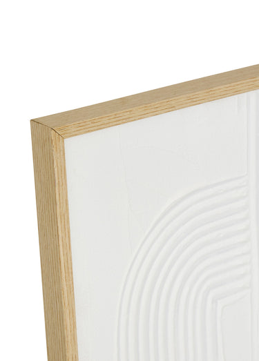 Toile 3D graphique avec cadre façon bois Blanc
