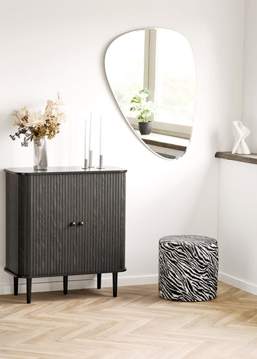 Pouf jacquard imprimé zèbre KIMBERLEY Noir / Blanc