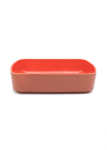 Moule rectangulaire 34cm céramique, vif Orange