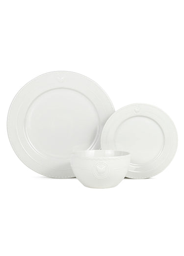 Service de table porcelaine 18 pièces uni Blanc