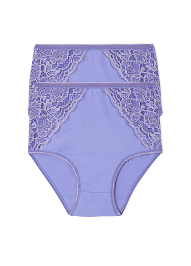 Culottes taille haute dentelle - lot de 2 Lavande Lot 2